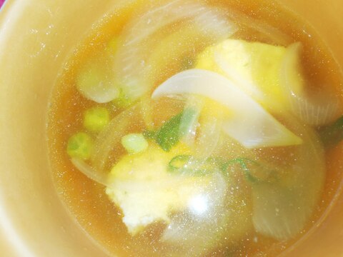 鶏つみれと新玉ねぎの簡単スープ
